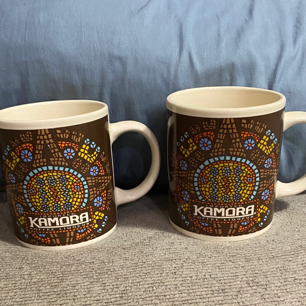 Kamora imported coffee liqueur vintage coffee mugs (2 mugs)